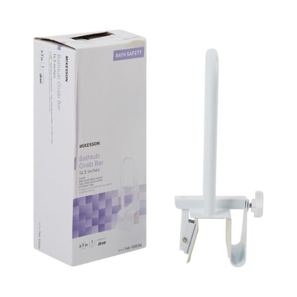 BAR, GRAB BAR CLAMP PDR COATEDWHT 14.5″ (6/CS)