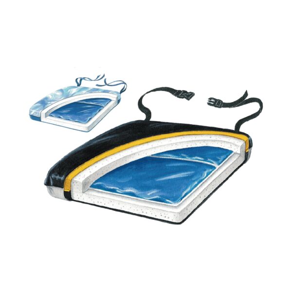 CUSHION, THIN LINE GEL WPOLY CVR 16″X16″X1.5″