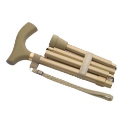 Folding Cane Switch Sticks Gold Aluminum