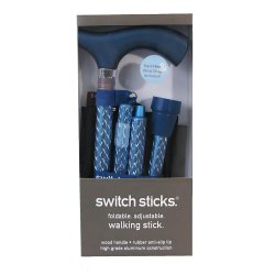 Folding Cane Switch Sticks Azure Blue Aluminum