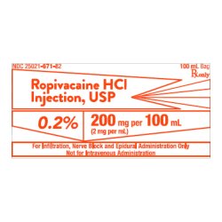 Ropivacaine HCl PF 0.2% Injection 100 mL