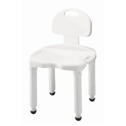 Carex Bath Bench Plastic Frame With Backrest 21 Inch 400 lb