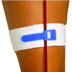 Foley-Tie Catheter Holder Hook and Loop Blue