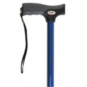 T-Handle Cane Soft Grip Metallic Blue Aluminum