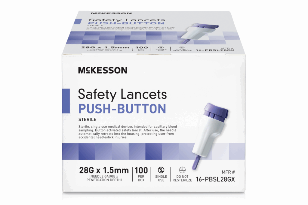 Safety Lancet 28G Push Button
